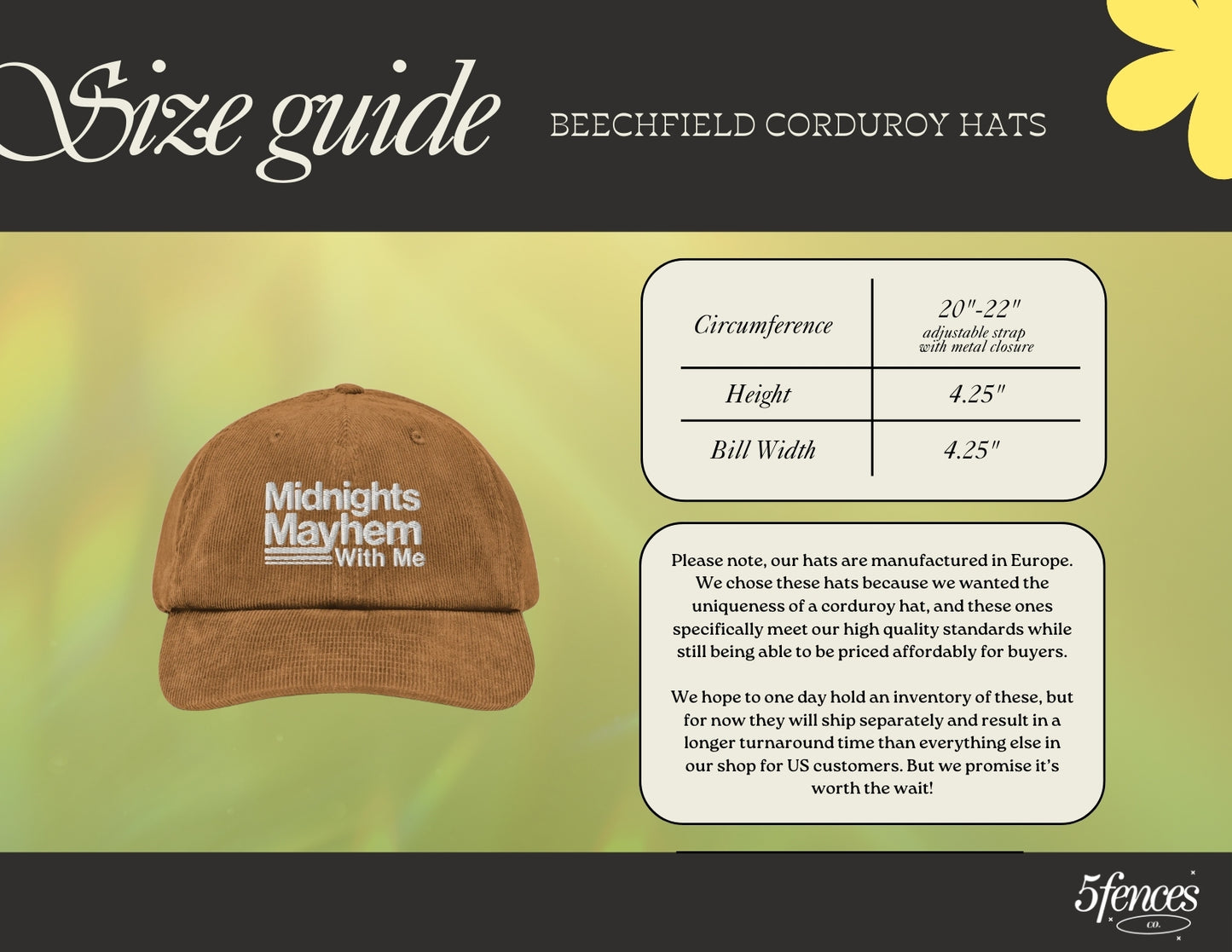 Midnights Mayhem Corduroy Hat